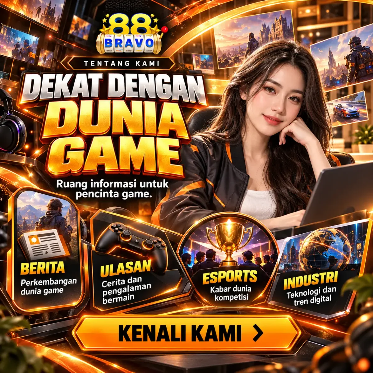 Banner halaman Tentang BRAVO88: Ikuti Kabar Game, eSports, dan Tren Digital di BRAVO88
